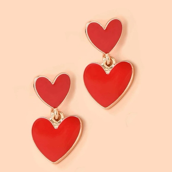 Heart Dangle Earrings - Picture 2 of 5